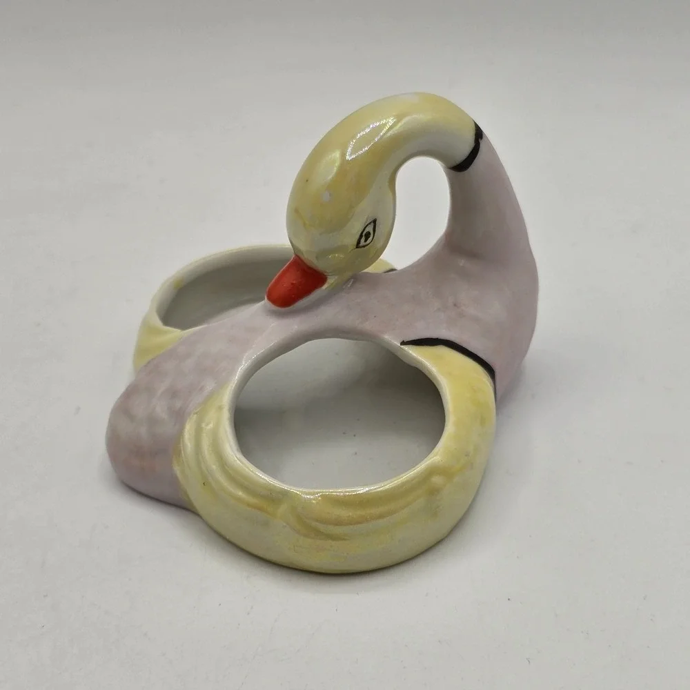 Vintage Swan Lustreware Salt And Pepper Shakers Holder Japan Replacement